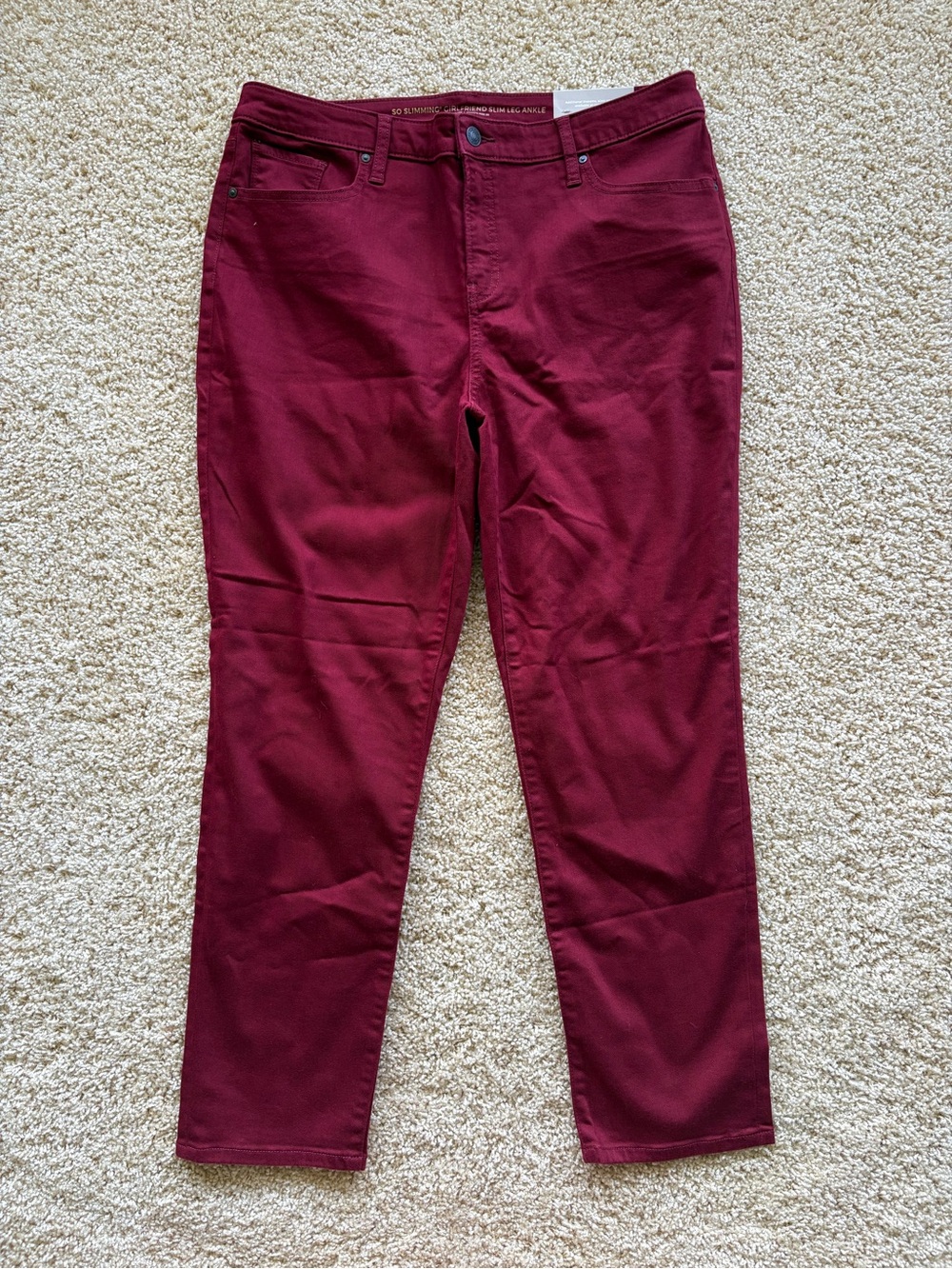 Chico's So Slimming Girlfriend Slim Leg Ankle Jeans 2R / US 12 Cranberry Spice